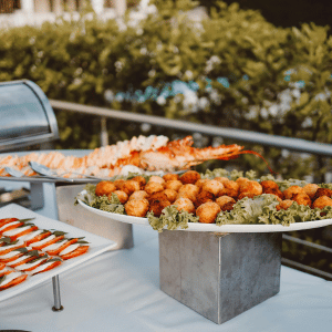 bbq at a backyard in Dallas fancy buffet