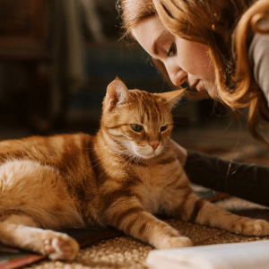 woman with cat in Dallas, Texas