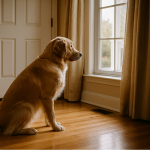 dog waiting for PCPSI dog walker in Dallas, TX